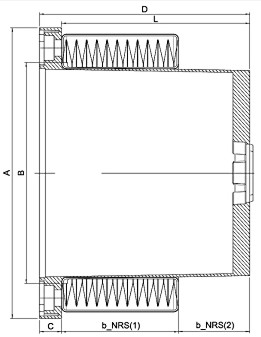 dimensional diagram for NRS fitted to bellhousing
